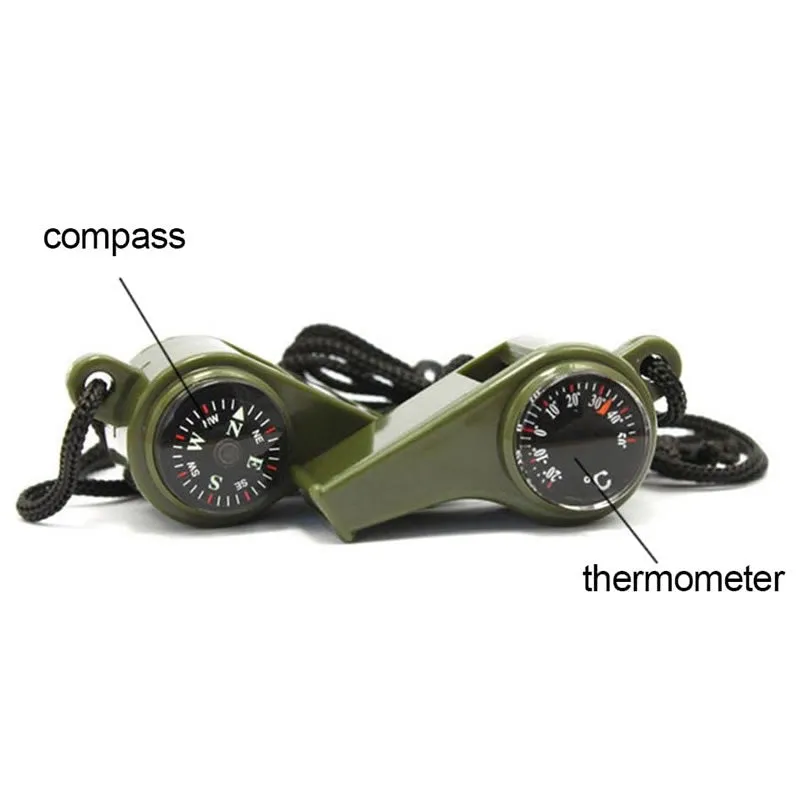 3 In 1 Outdoor Survival Whistle With Compass And Thermometer Jg-167