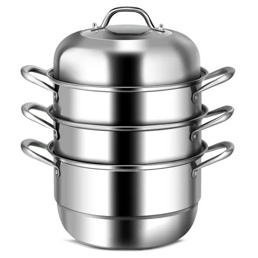 3 Tier Stainless Steel Cookware Pot Saucepot Steamer