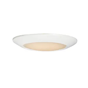 6.25" LED Flush Mount, 1350 Lumens, 12W, 2700K CCT, 120V, White Finish