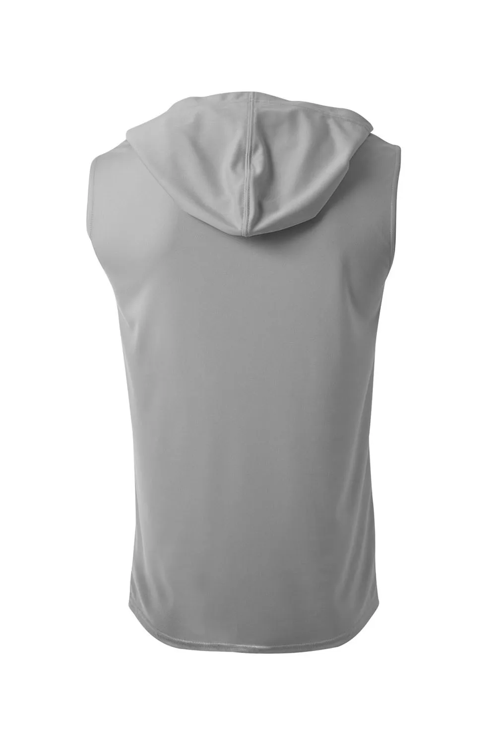 A4 Mens Performance Moisture Wicking Hooded Tank Top Hoodie - Silver Grey