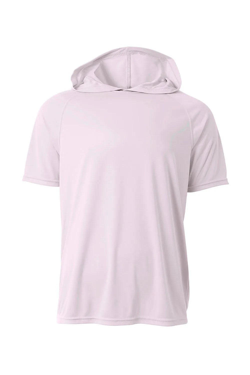 A4 Mens Performance Moisture Wicking Short Sleeve Hooded T-Shirt Hoodie - White