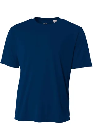 A4 Youth Performance Moisture Wicking Short Sleeve Crewneck T-Shirt - Navy Blue