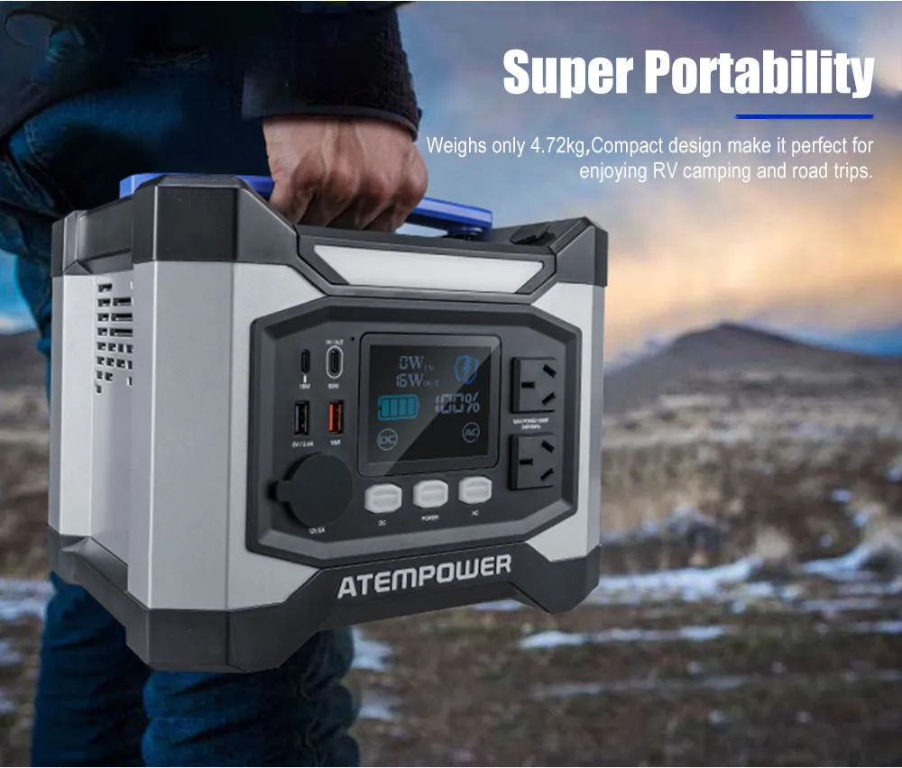 Atem Power AP500X 500W 518Wh Portable Power Station Generator Solar Power Charging Battery Backup