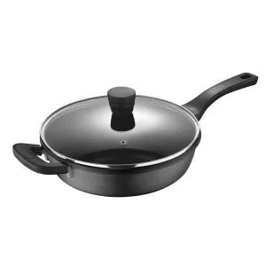 Bergner Retro Frying Pan With Lid Aluminium Non-Stick Black 28cm