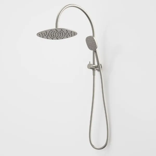 Caroma Contura II Compact Twin Shower - Brushed Nickel