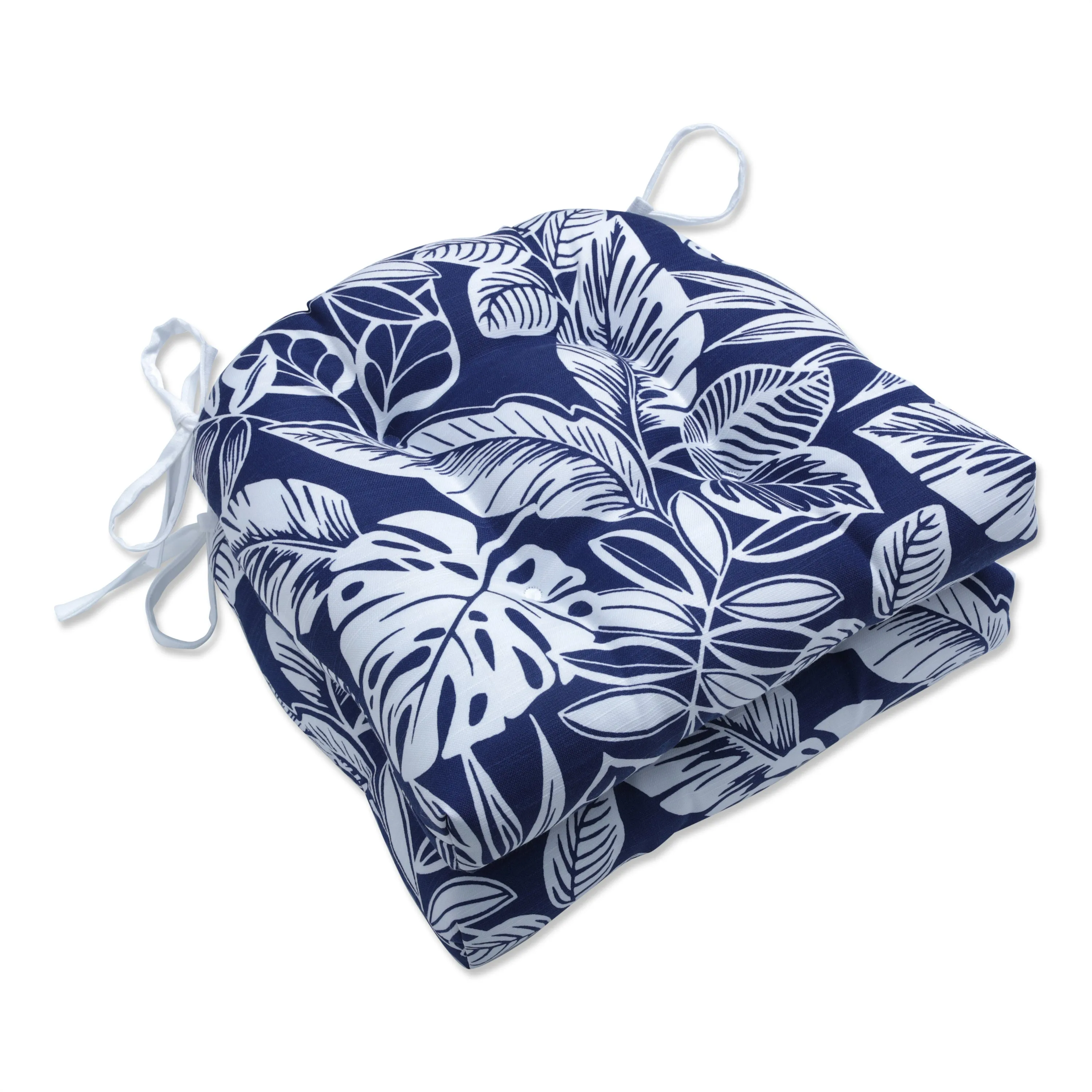 Delray Navy Reversible Chair Pad (Set Of 2)