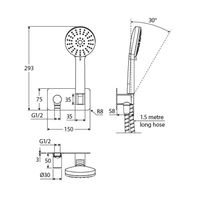 Fienza Empire Deluxe Twin Shower Chrome