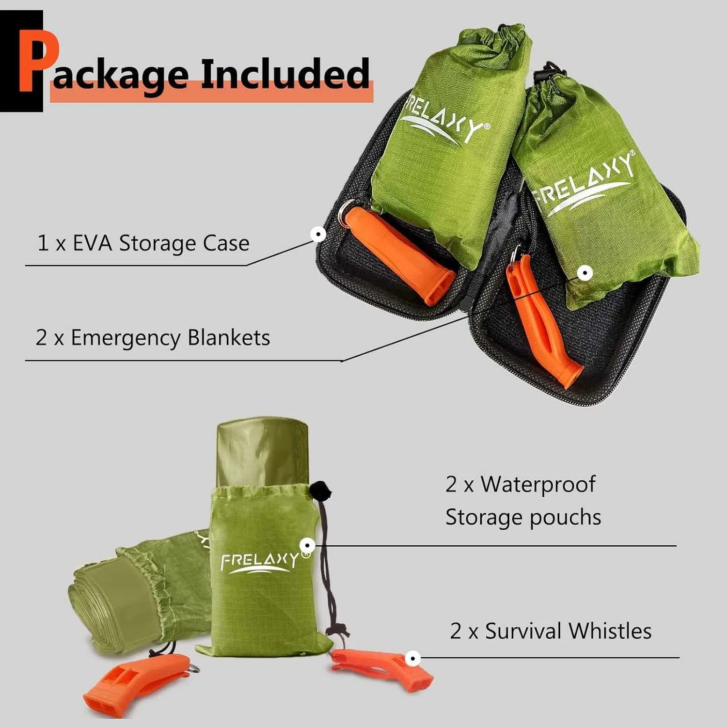 Frelaxy Emergency Whistle  Blanket 2-Pack/4-Pack