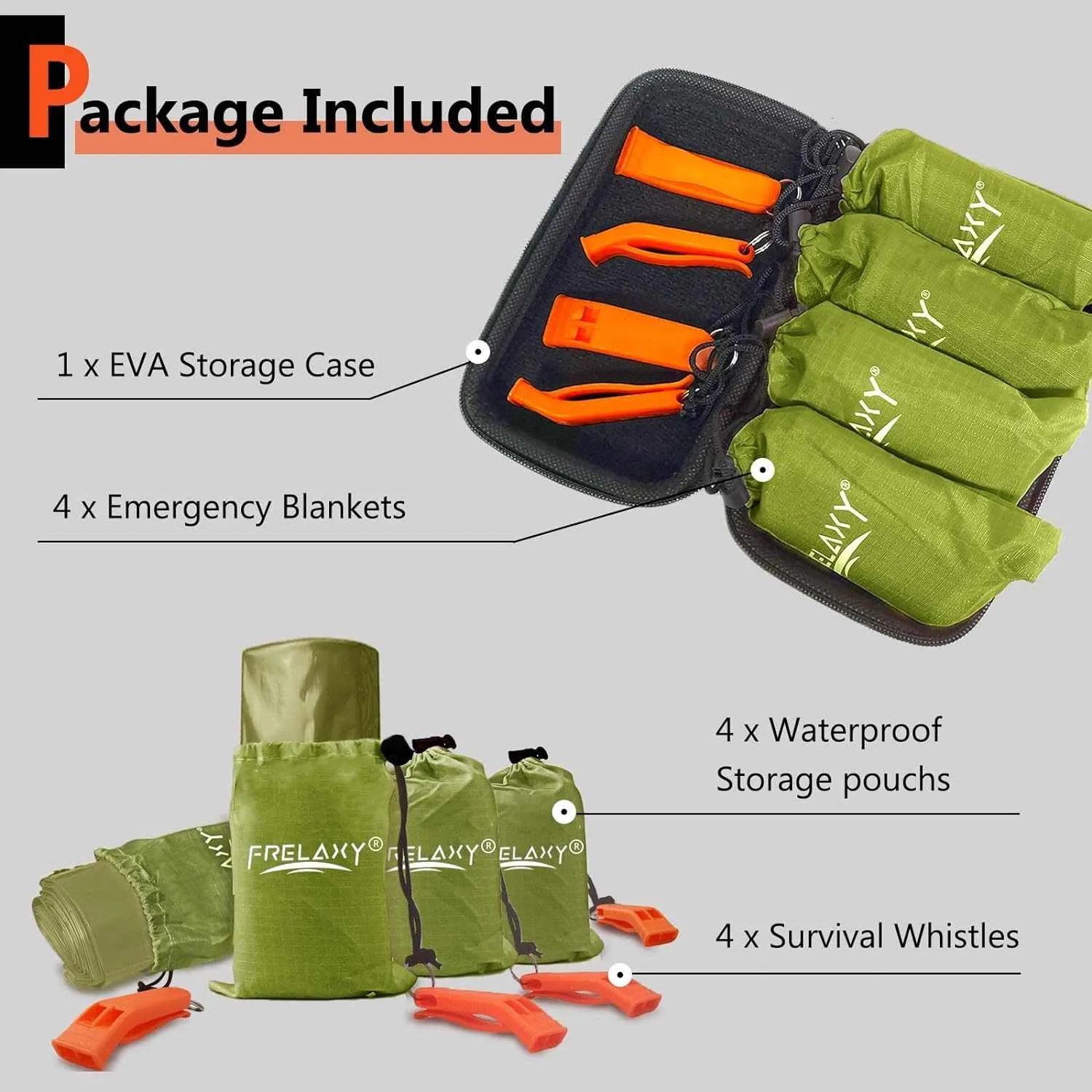 Frelaxy Emergency Whistle  Blanket 2-Pack/4-Pack