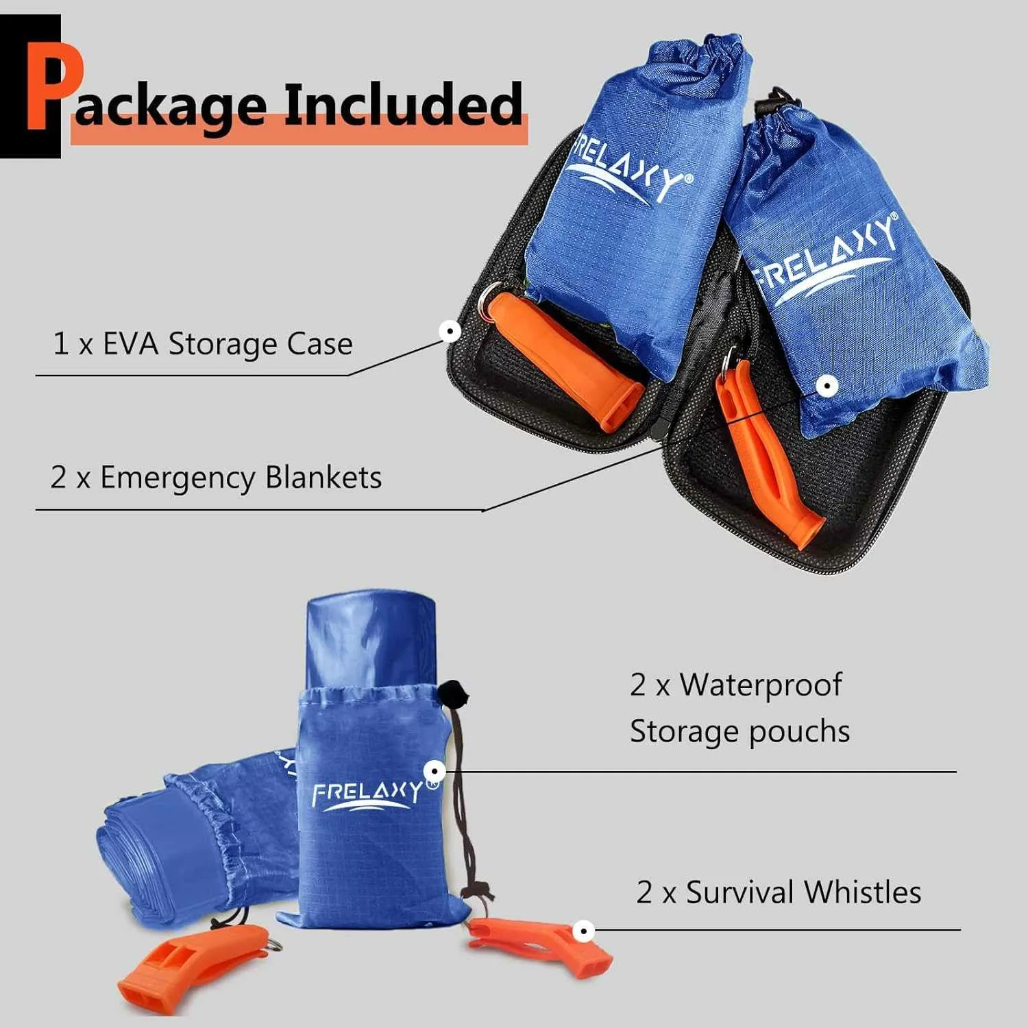 Frelaxy Emergency Whistle  Blanket 2-Pack/4-Pack