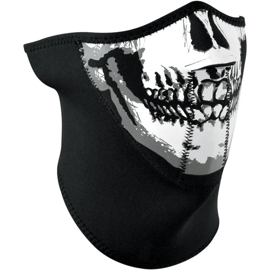 Longer Neck Half Face Skull Neoprene Mask by Zan