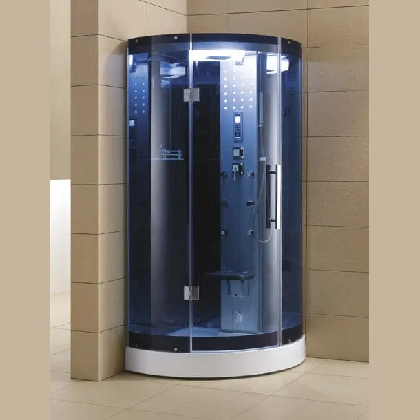 Mesa WS-302A 1 Person Corner Steam Shower -  38"L x 38"W x 85"H (Blue Glass)