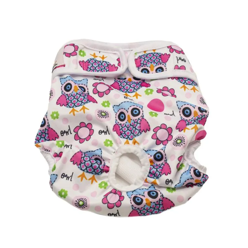 Misoko reusable diapers for female dogs, with owls