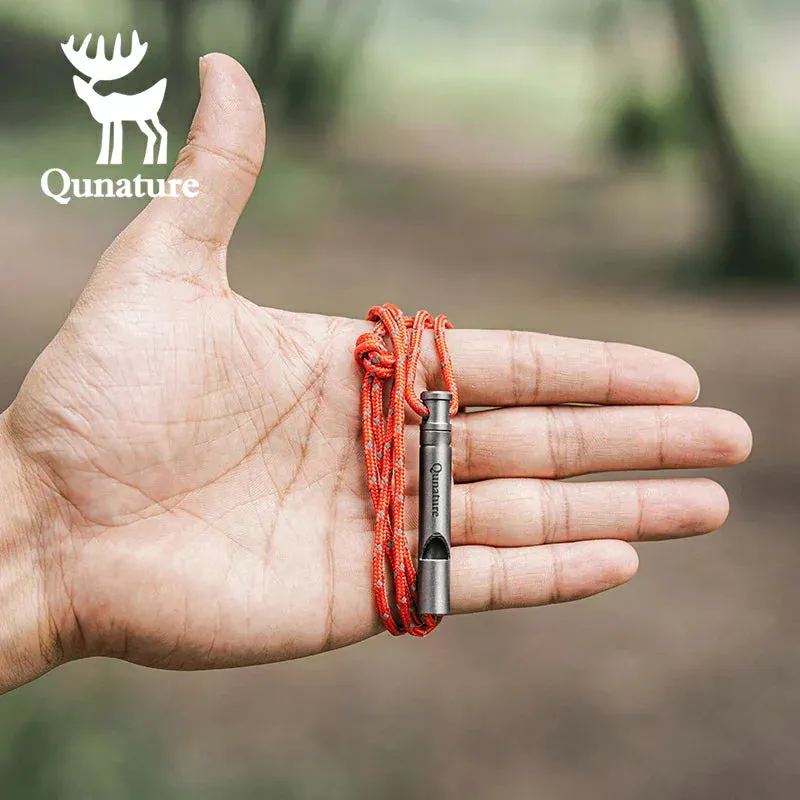 Qunature Titanium Survival Whistle 120dB Loud, Durable, Portable Outdoor Gear