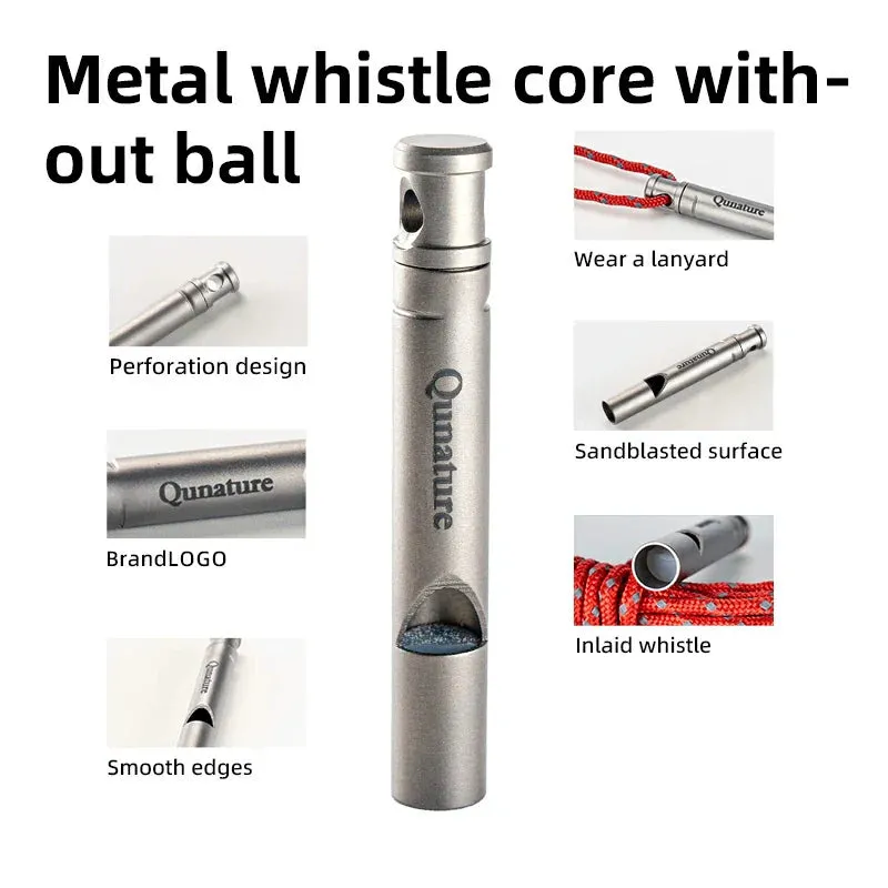 Qunature Titanium Survival Whistle 120dB Loud, Durable, Portable Outdoor Gear