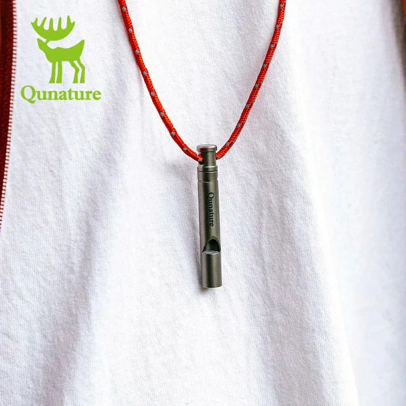 Qunature Titanium Survival Whistle 120dB Loud, Durable, Portable Outdoor Gear