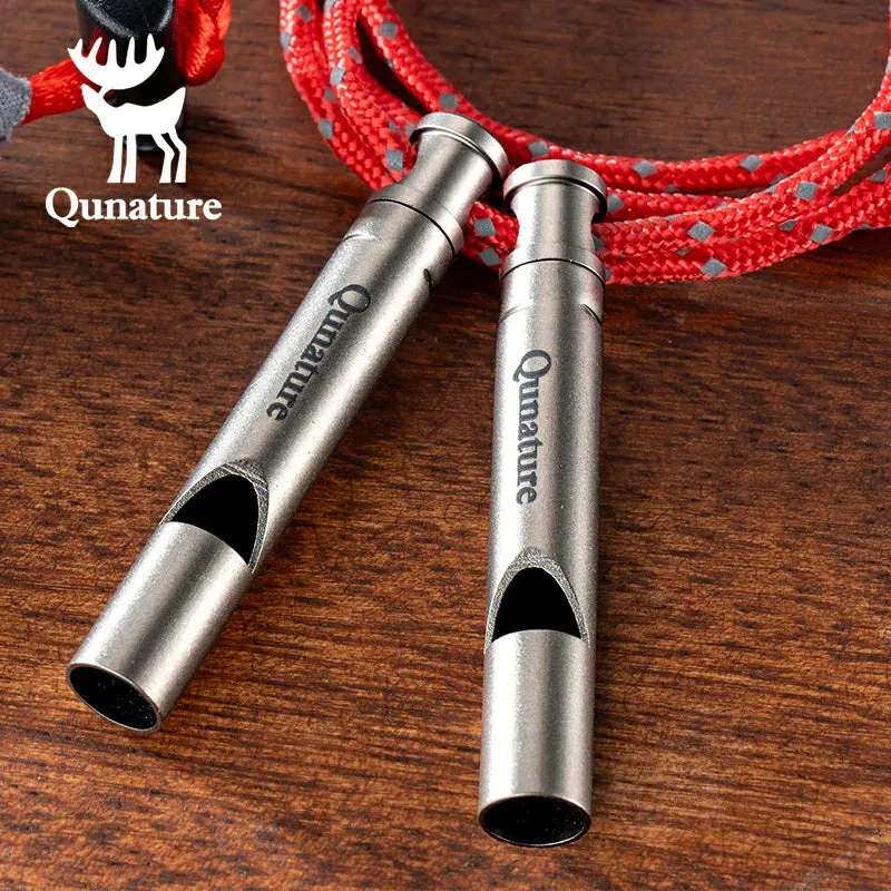 Qunature Titanium Survival Whistle 120dB Loud, Durable, Portable Outdoor Gear