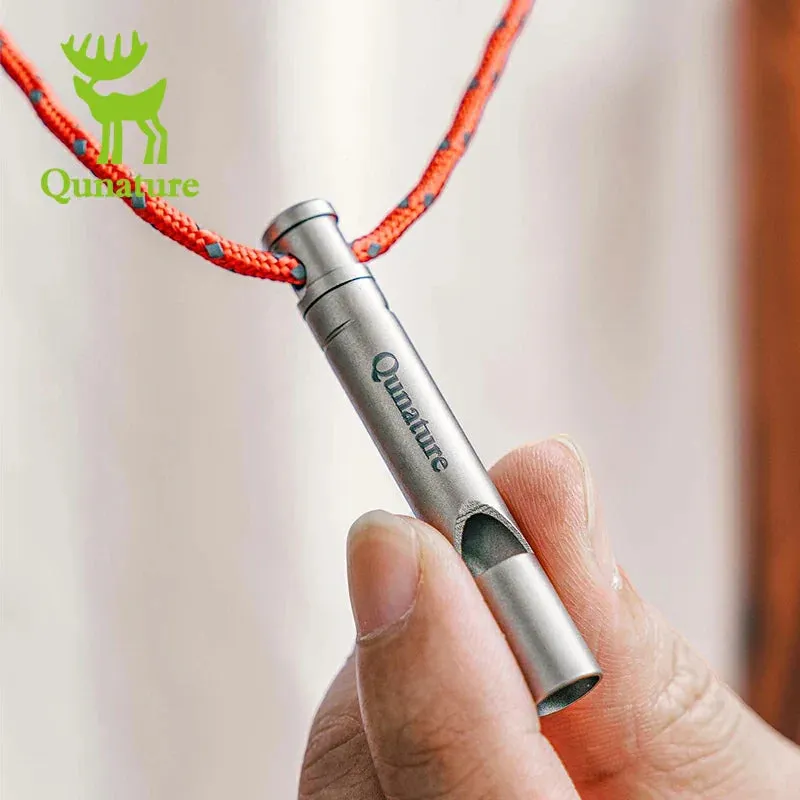 Qunature Titanium Survival Whistle 120dB Loud, Durable, Portable Outdoor Gear