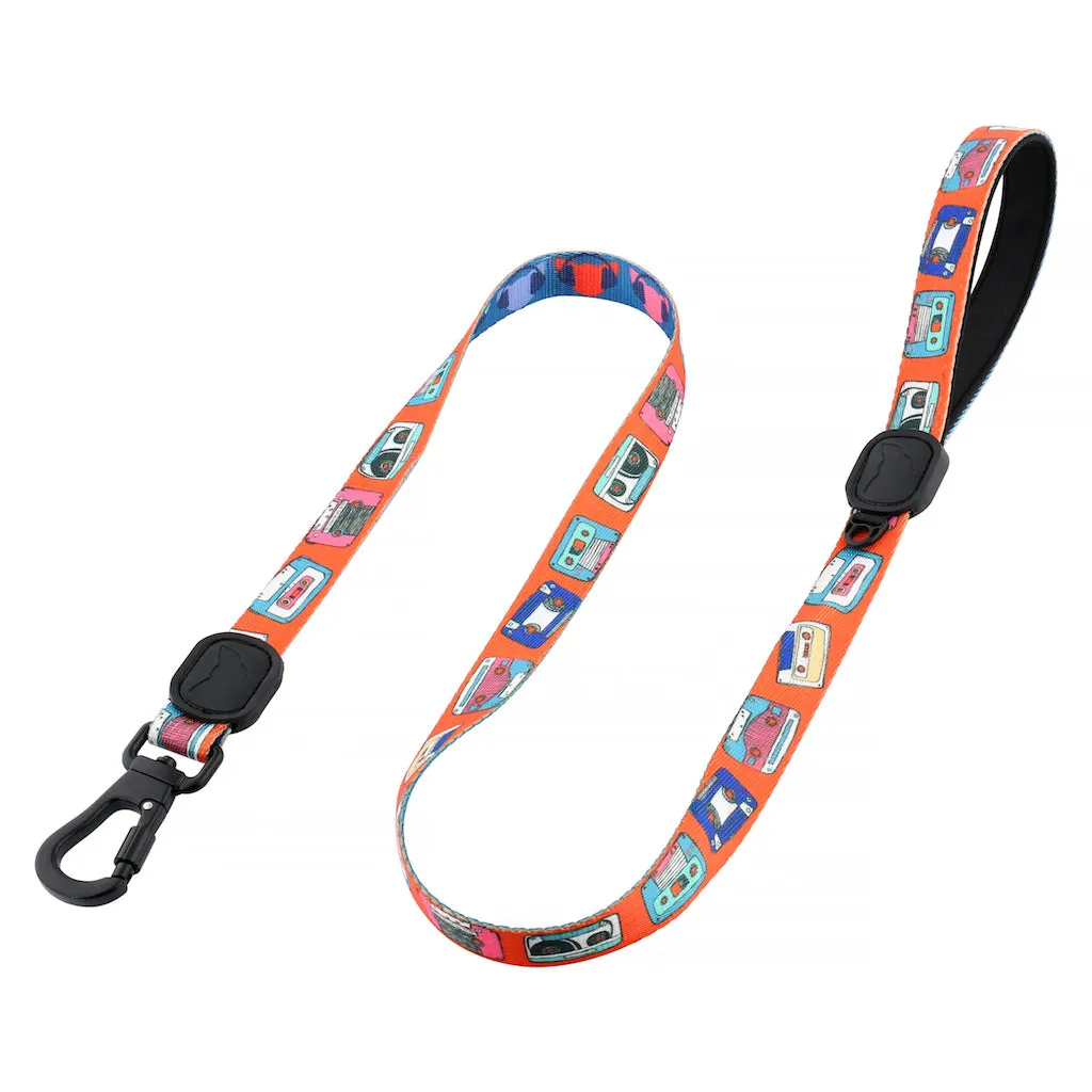 Retro Mixtape Bark Sides Premium Dog Leash