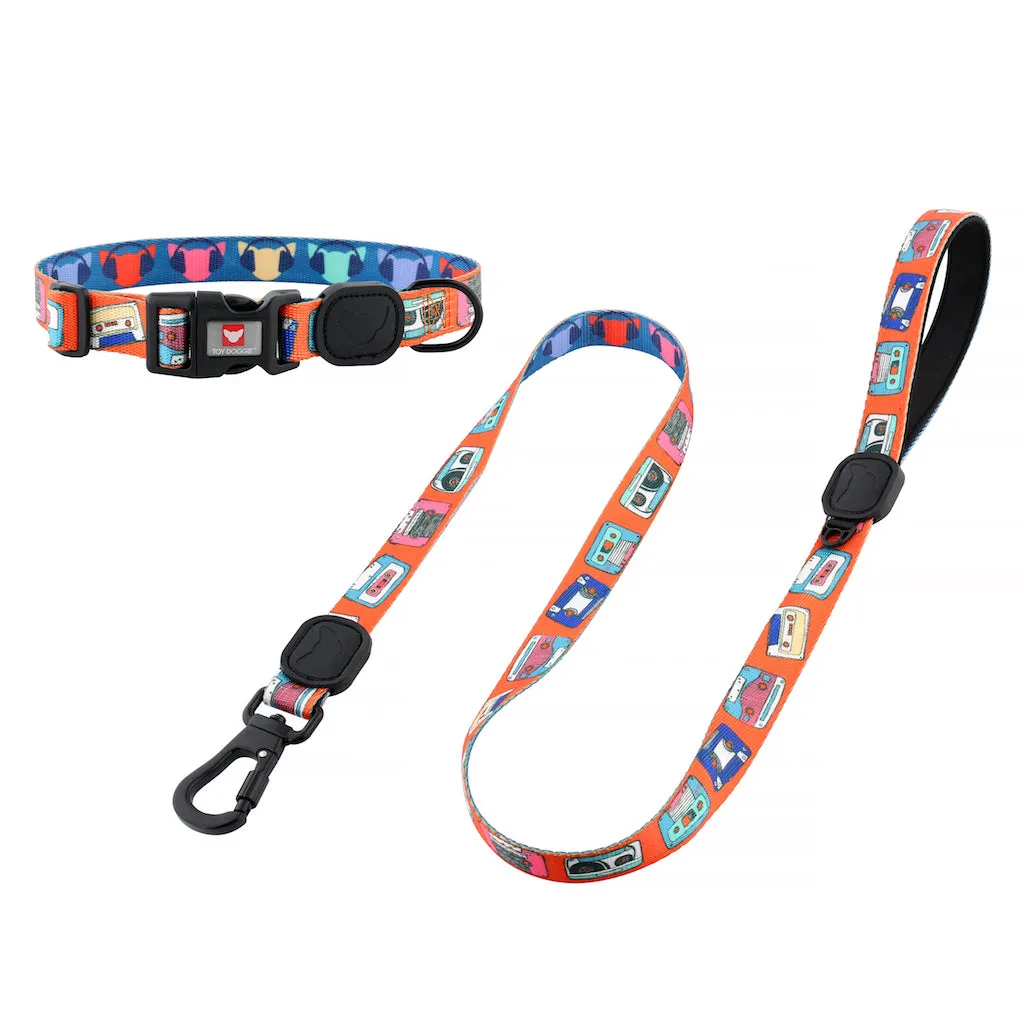 Retro Mixtape Bark Sides Premium Dog Leash