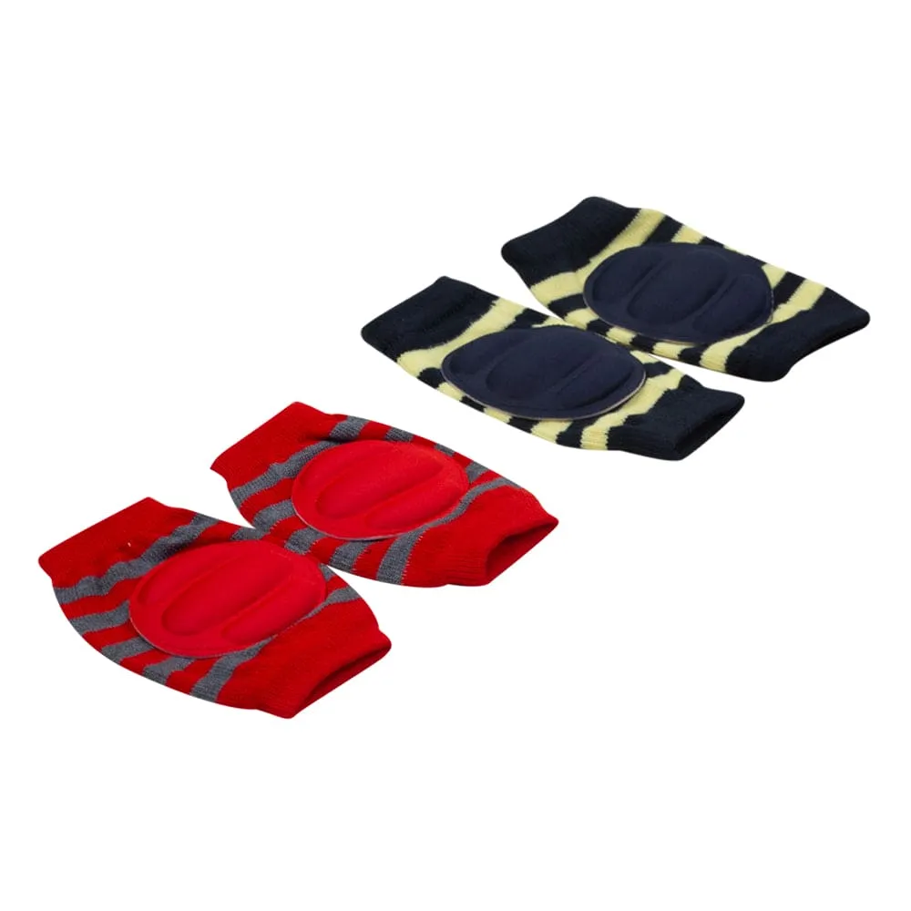 Striped Red, Black 2 Pk Baby Cushioned Kneepad