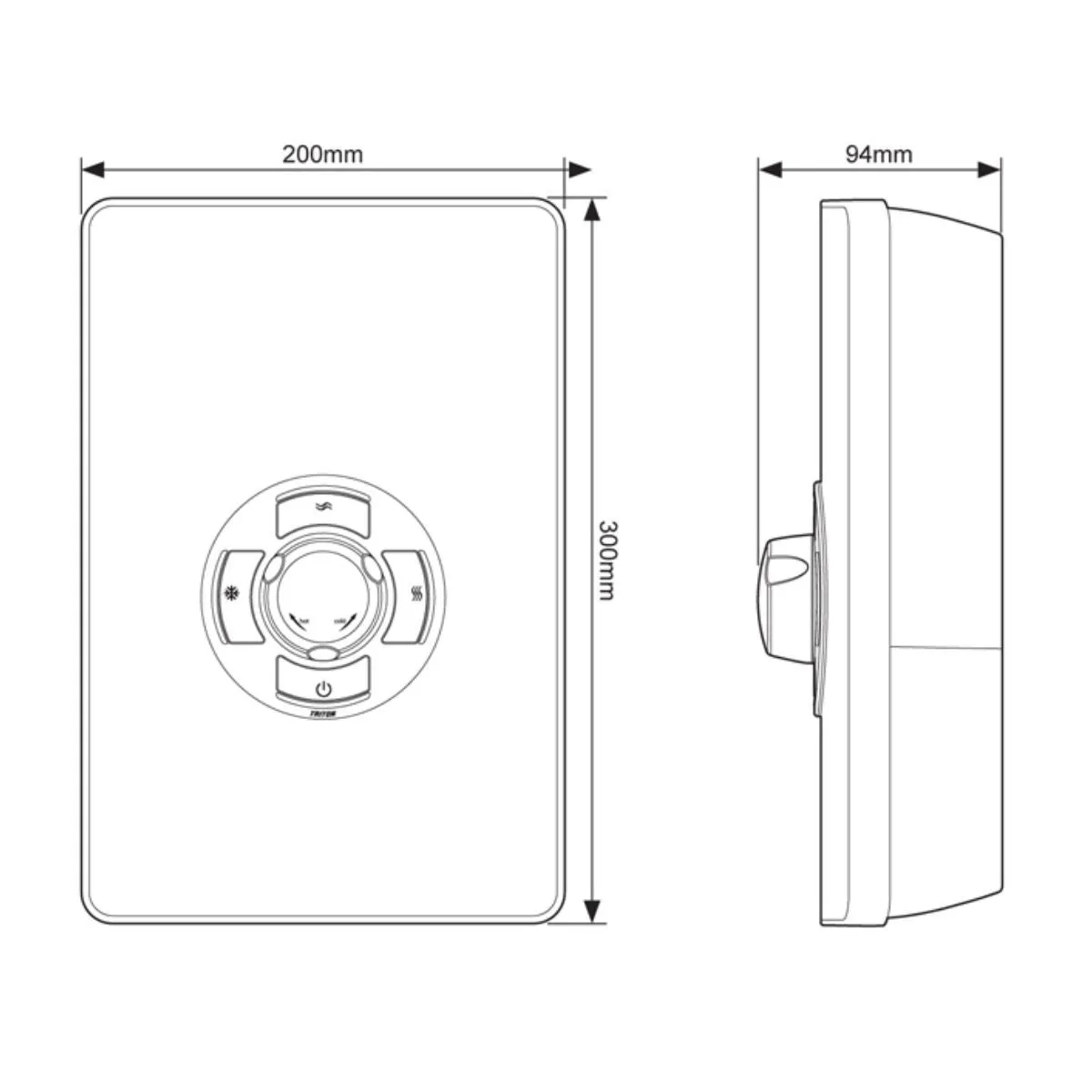 Triton Aspirante 8.5kW Electric Shower in Gloss Black - ASP08GSBLK