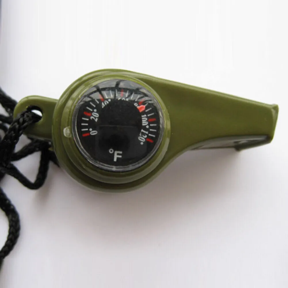 US 3-6 Pc 3-in-1 Whistle Compass Thermometer EDC Outdoor Emergency Gear Survival