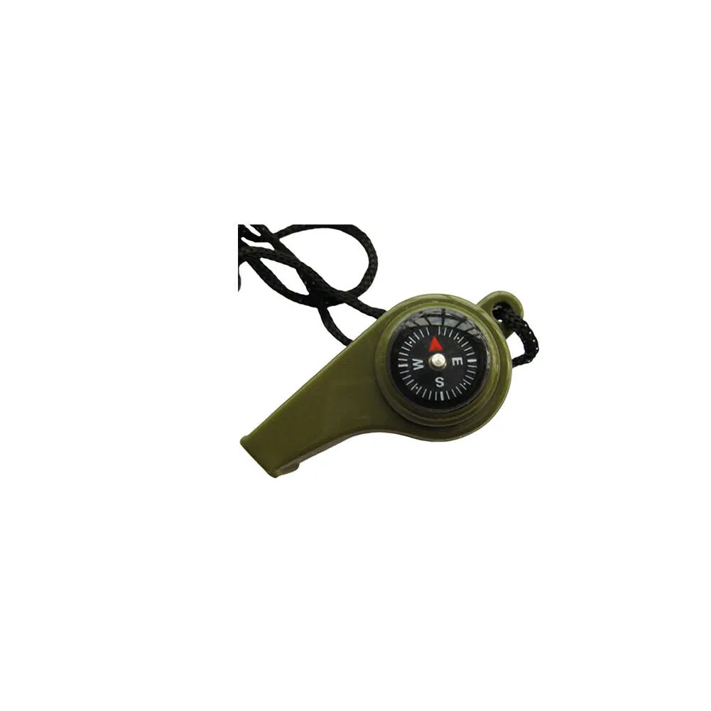 US 3-6 Pc 3-in-1 Whistle Compass Thermometer EDC Outdoor Emergency Gear Survival