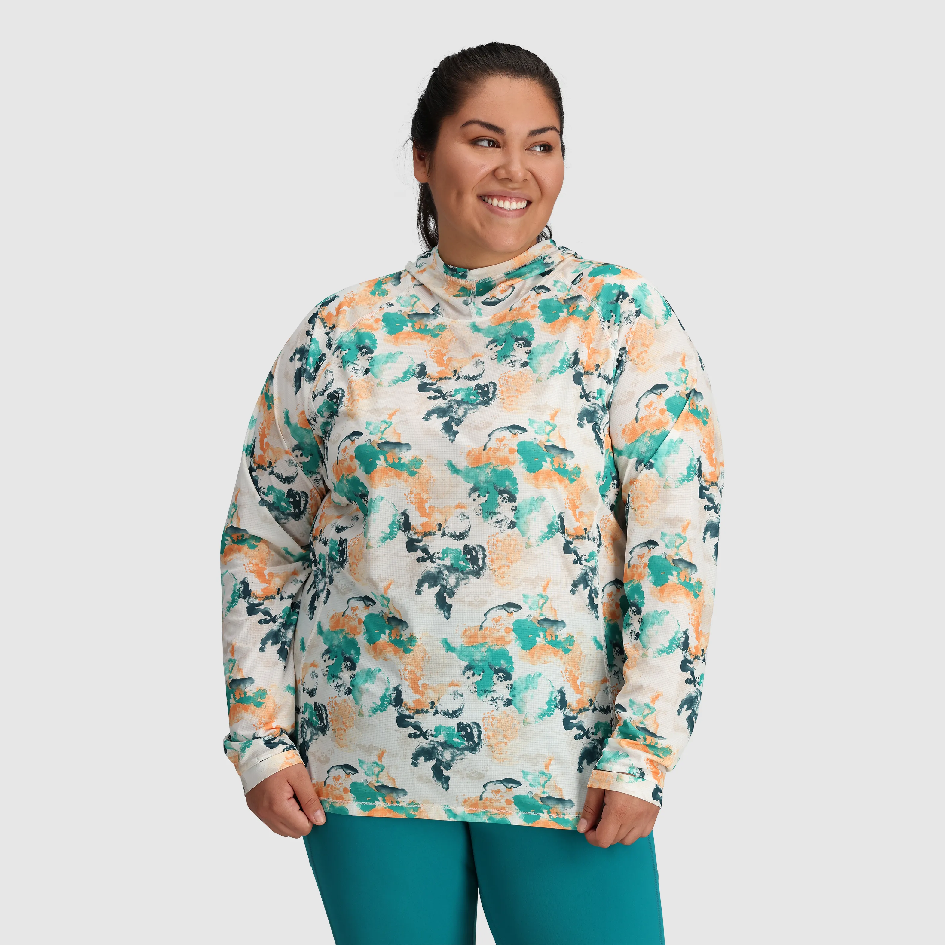 Women's Echo Printed Hoodie-Plus