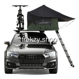 เต็นท์หลังคารถ Rooftop Tent 2-3 คน เปิดกางไว มีบันได